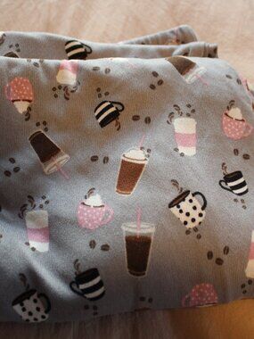 Mia & Tess Loungewear Set 2pc Lightweight Longsleeve Cafe-themed Pajamas Coffee